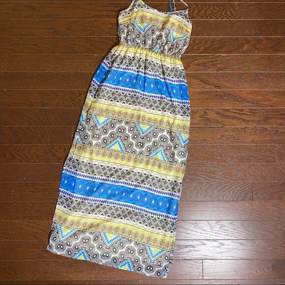 OLD NAVY Maxi Dress SIZE SMALL Geometric Print Side Splits NEW WITH TAGS - Picture 5 of 10